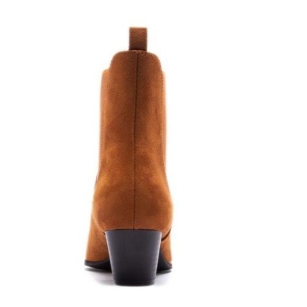 !! NEW !! Faux Suede Pull On Chelsea Ankle Boots in Maple Brown - Picture 8 of 8